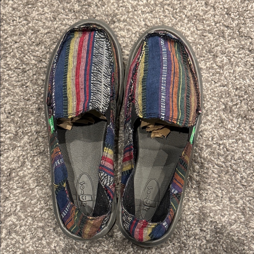 Sanuk Multicolor Plaid Slip-Ons